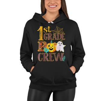 Funny 1St Grade Boo Crew Halloween Teacher Costume Women Hoodie - Seseable