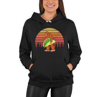 Funny Bigfoot Holding A Taco Women Hoodie - Monsterry