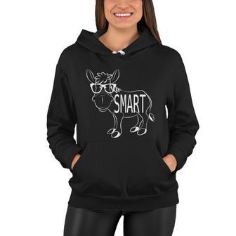 Funny Cute Sarcastic Smart Ass Donkey W Glasses Humorous Gift Women Hoodie - Monsterry