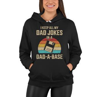 Funny Dad Jokes In Dadcute Giftacute Giftbase Vintage For Fathers Day Gift Women Hoodie - Monsterry