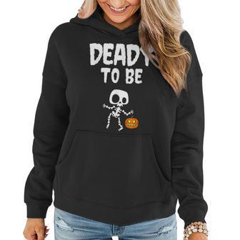 Funny Deady To Be Dad Halloween Pregnancy Announcement Women Hoodie Graphic Print Hooded Sweatshirt - Thegiftio UK