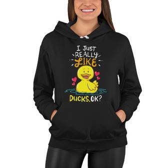 Funny Duck Ducks Rubber Gift Women Hoodie - Monsterry DE