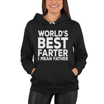 Funny Fathers Day Gift For Mens Worlds Best Farter I Mean Father Gift Women Hoodie - Monsterry DE