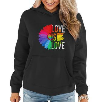Funny Gay Pride Daisy Rainbow Lgbt Love Is Love Women Hoodie - Thegiftio UK
