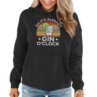 Funny Gin Tonic Lovers Quotes Oh Its Gin Oclock Women Hoodie Graphic Print Hooded Sweatshirt - Thegiftio UK