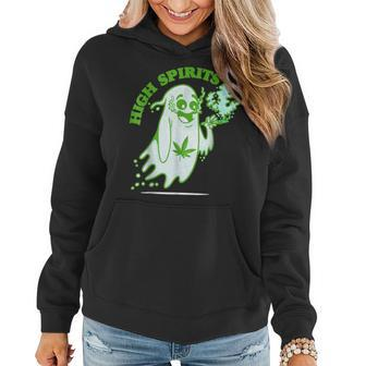 Funny Halloween Marijuana Cannabis Ghost Design Weed Smokers Women Hoodie Graphic Print Hooded Sweatshirt - Thegiftio UK