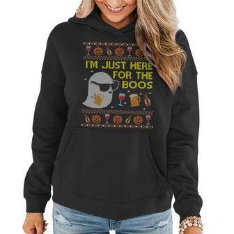 Funny Here For The Boos Sweatshirt Ugly Halloween Sweater Sweatshirt Women Hoodie Graphic Print Hooded Sweatshirt - Thegiftio UK