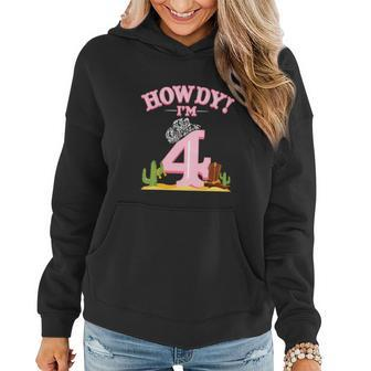 Funny Howdy Cowgirl 4Th Birthday Western Country Women Hoodie - Thegiftio UK