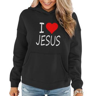 Funny I Love Jesus Cross Christian Religious God Jesus Women Hoodie - Thegiftio UK