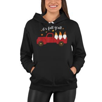 Funny Its Fall Yall Gnomes In Truck Fall Halloween Women Hoodie - Seseable