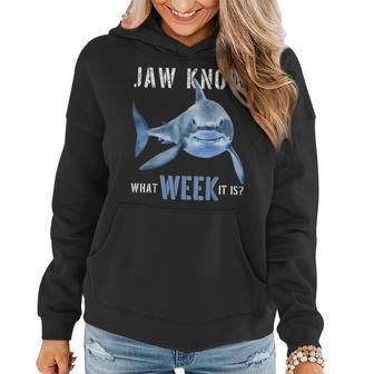 Funny Jaw Know What Week It Is Shark 2022 Funny Shark Kids Women Hoodie - Thegiftio UK