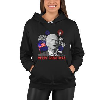 Funny Joe Biden Happy Christmas In July Usa Flag V3 Women Hoodie - Monsterry DE