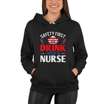 Funny Nurse Wine 4Th Of July Women Hoodie - Monsterry