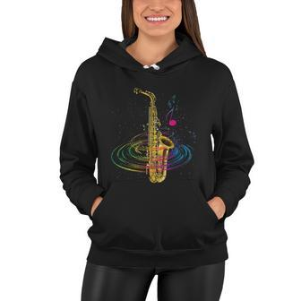 Funny Sax Player Gift Funny Idea Saxophonist Music Notes Saxophone Gift Tshirt Women Hoodie - Monsterry DE