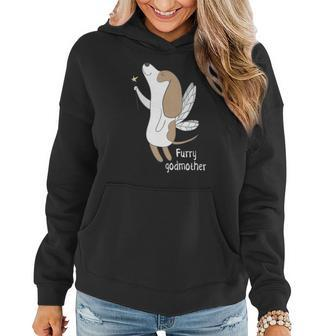 Furry Godmother Funny Cute Fairy Dog Lover Women Hoodie Graphic Print Hooded Sweatshirt - Thegiftio