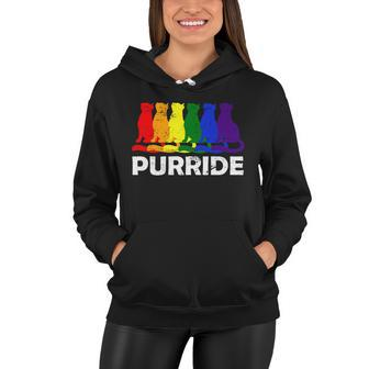 Gay Pride Purride Rainbow Cat Women Hoodie - Monsterry DE