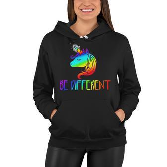 Gay Pride Unicorn Be Different Lgtb Women Hoodie - Monsterry