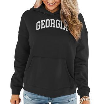 Georgia Us College Font Proud American Usa States Women Hoodie Graphic Print Hooded Sweatshirt - Thegiftio UK