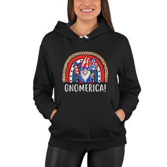 Gnome 4Th Of July Rainbow American Flag Women Hoodie - Monsterry UK