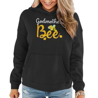 Godmother Bee Matching Family First Bee Day Outfits Women Hoodie Graphic Print Hooded Sweatshirt - Thegiftio