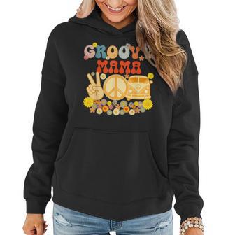 Groovy Mama Retro Matching Family Baby Shower Mothers Day Women Hoodie - Thegiftio UK