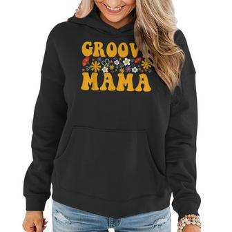 Groovy Mama Retro Matching Family Baby Shower Mothers Day Women Hoodie - Thegiftio UK