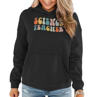 Groovy Vintage Science Squad Teacher Student Technology Team Women Hoodie Graphic Print Hooded Sweatshirt - Thegiftio UK