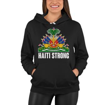 Haiti Strong Flag Symbol Logo Women Hoodie - Monsterry