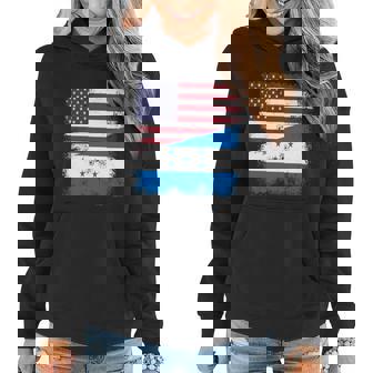 Half Honduran Flag Vintage Honduras Usa Gift Graphic Design Printed Casual Daily Basic Women Hoodie - Thegiftio