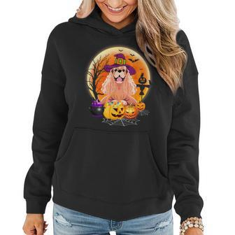 Halloween American Cocker Spaniel Dog Moon With Pumpkin Women Hoodie Graphic Print Hooded Sweatshirt - Thegiftio UK