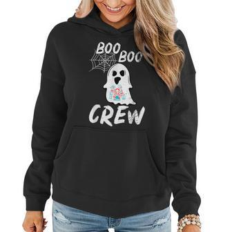 Halloween Boo Boo Crew Secretary Ghost Funny Costume Gift Women Hoodie Graphic Print Hooded Sweatshirt - Thegiftio UK