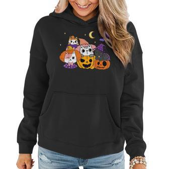Halloween Cats Anime Cat Kawaii Neko Pumpkin Cat Lover Witch V6 Women Hoodie Graphic Print Hooded Sweatshirt - Thegiftio UK