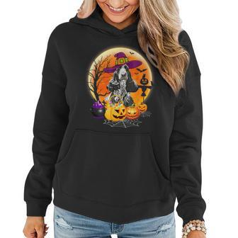 Halloween English Cocker Spaniel Dog Moon With Pumpkin Funny Women Hoodie Graphic Print Hooded Sweatshirt - Thegiftio UK