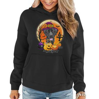 Halloween Great Dane Dog Moon With Pumpkin Funny Gifts Women Women Hoodie Graphic Print Hooded Sweatshirt - Thegiftio UK