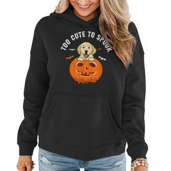 Halloween Labrador Too Cute To Spook Pumpkin Costume Women Hoodie - Thegiftio UK