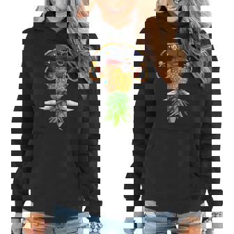 Halloween Pirate Upside Down Pineapple Swingers Lifestyle Women Hoodie Graphic Print Hooded Sweatshirt - Thegiftio