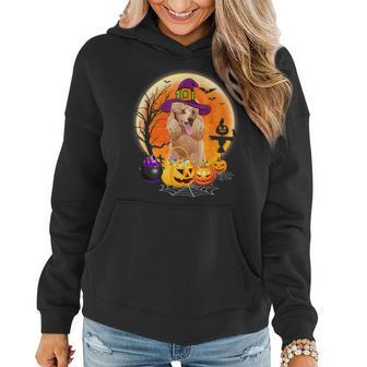 Halloween Poodle Dog Moon With Pumpkin Funny Gifts Women Women Hoodie Graphic Print Hooded Sweatshirt - Thegiftio UK