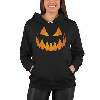 Halloween Pumpkin Jack Olantern Face Women Hoodie - Monsterry AU