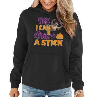 Halloween Sloth Yes I Can Drive A Stick Women Hoodie Graphic Print Hooded Sweatshirt - Thegiftio UK