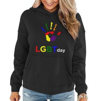 Hand Rainbow Colorful Lgbt Lesbian Pride Month Graphic Design Printed Casual Daily Basic Women Hoodie - Thegiftio UK