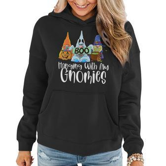 Hanging With My Gnomies Cute Halloween Gnomes For Women Women Hoodie Graphic Print Hooded Sweatshirt - Thegiftio UK