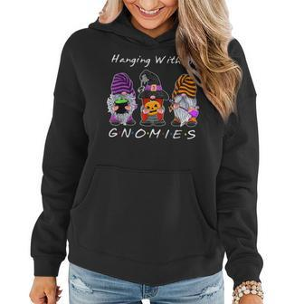 Hanging With My Gnomies Shirt Funny Gnome Halloween Friends Women Hoodie Graphic Print Hooded Sweatshirt - Thegiftio UK