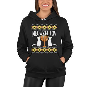 Hanukkah Meowzel Tov Ugly Sweater Women Hoodie - Monsterry UK