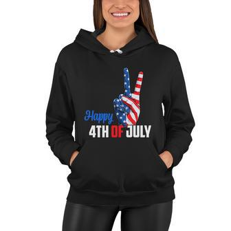 Happy 4Th Of July Peace America Independence Day Patriot Usa Gift Women Hoodie - Monsterry