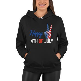 Happy 4Th Of July Peace America Independence Day Patriot Usa V2 Women Hoodie - Monsterry AU