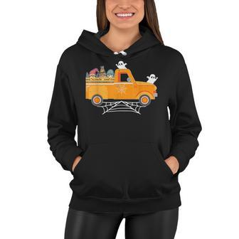 Happy Halloween Gnome Truck Drive Spooky Gnome Crew Squad V2 Women Hoodie - Seseable