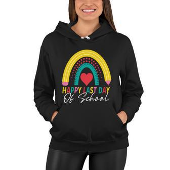 Happy Last Day Of School Rainbow Teacher Student Graduation Gift Women Hoodie - Monsterry