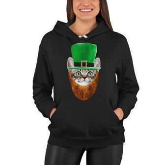 Happy St Catricks Day Funny Cat Ginger Beard St Patricks Day Tshirt Women Hoodie - Monsterry AU