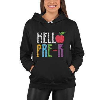 Hello Pre_K Red Apple Back To School Women Hoodie - Monsterry