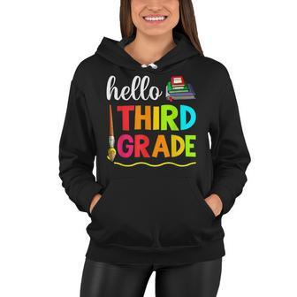 Hello Third Grade Boy Kids Teachers Girl Students 3Rd Grade Women Hoodie - Seseable